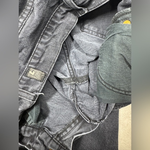 7 For All Mankind Faded Black Bootcut Embroidered Back Pocket Jeans Size 30 - Picture 13 of 16